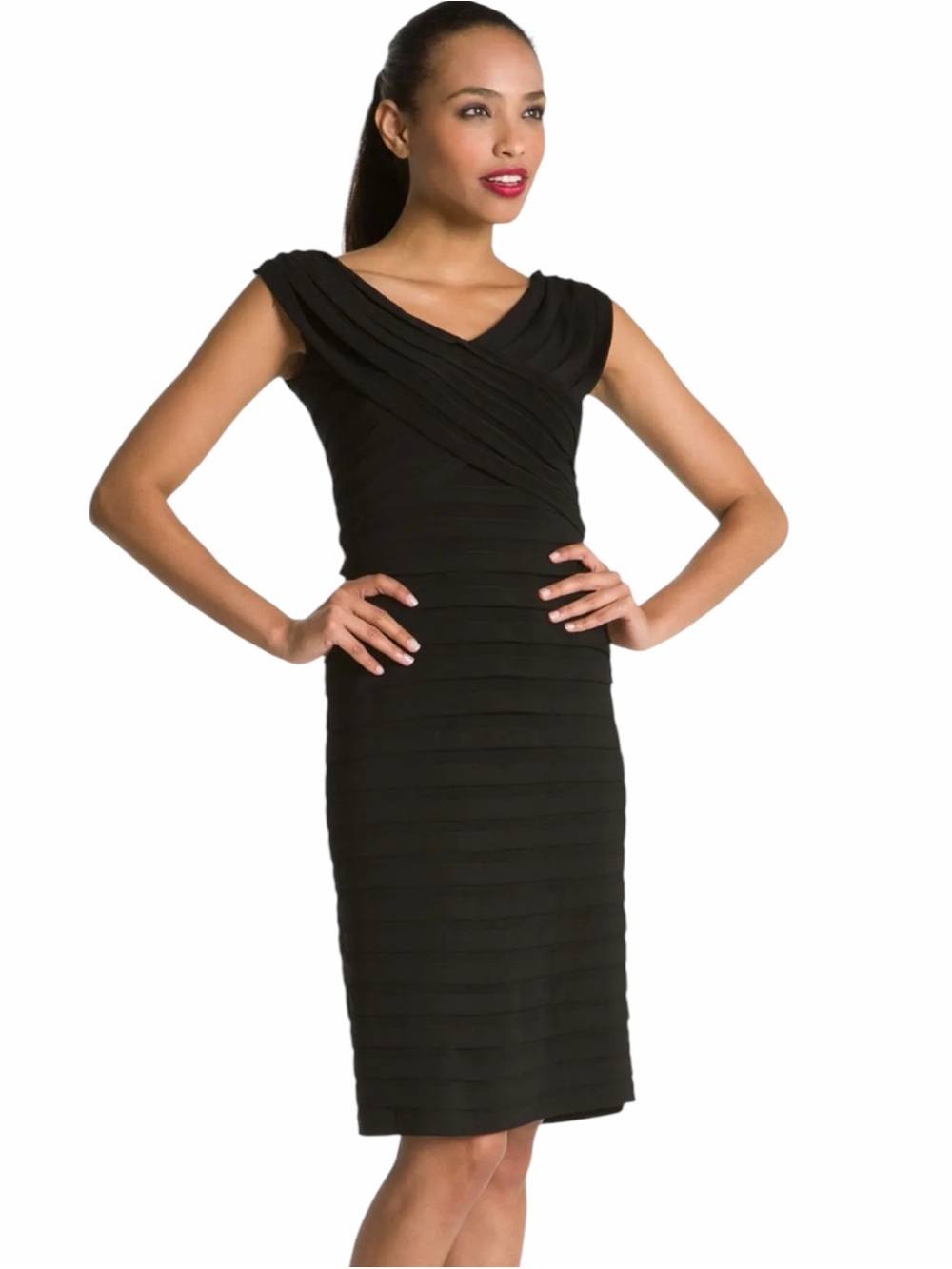 Tadashi Collection by Tadashi Shoji shutter pleat bodycon dress Size Medium